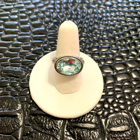 Italian filigree silver dichroic stone Sz 7 - Picture 4 of 4